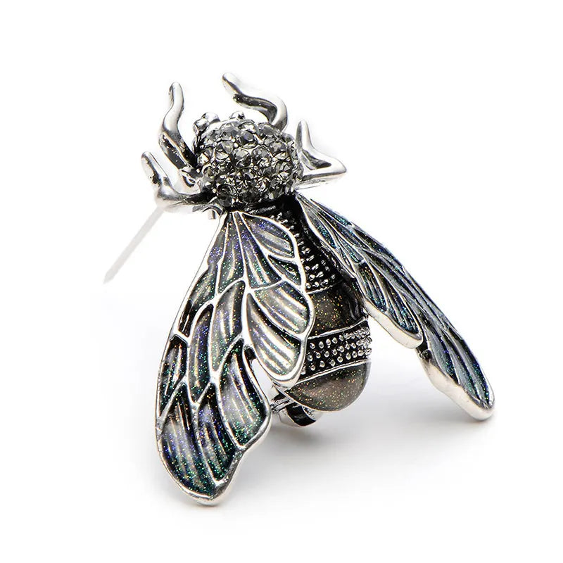 Wuli&Baby Rhinestone Alloy Gold Color Cicada Brooches For Women And Men Crystal Enamel Brooch Pins Christmas Gifts