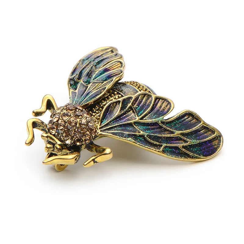 Wuli&Baby Rhinestone Alloy Gold Color Cicada Brooches For Women And Men Crystal Enamel Brooch Pins Christmas Gifts