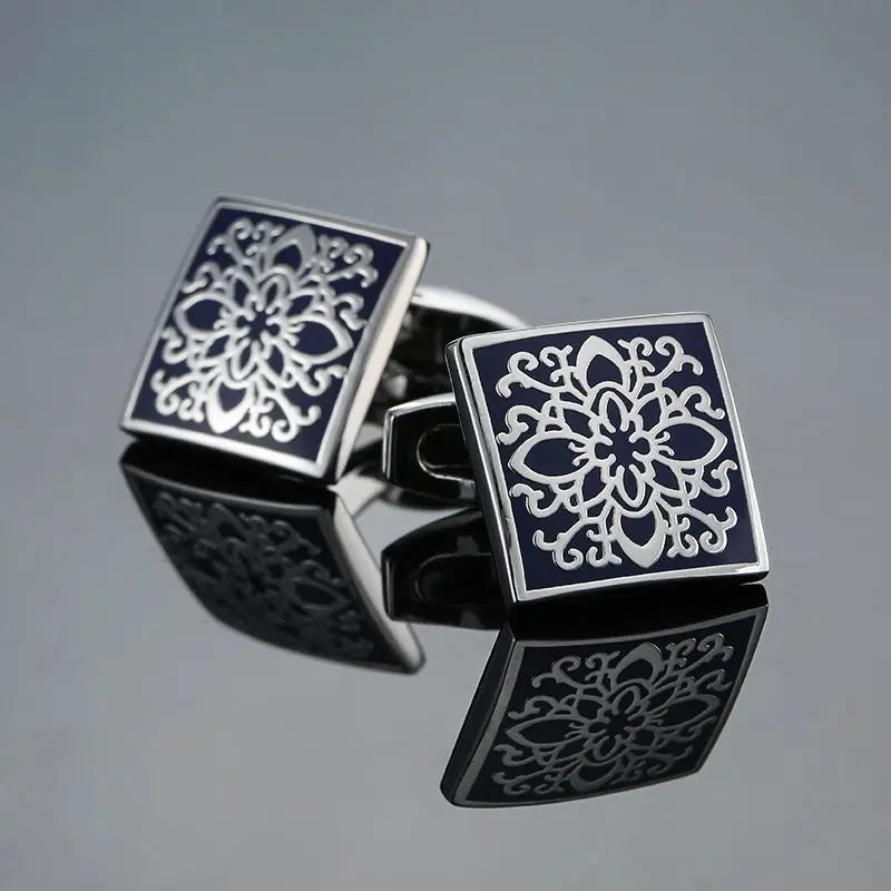 Fashion Men's Cufflinks Stainless Steel Business Cufflinks For Gentlemen steel Stamping Cuff Links Hand engraving Men Jewelry