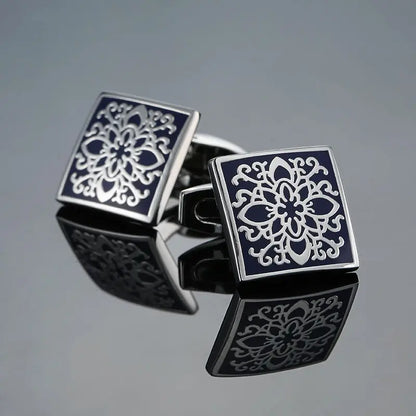 Fashion Men's Cufflinks Stainless Steel Business Cufflinks For Gentlemen steel Stamping Cuff Links Hand engraving Men Jewelry