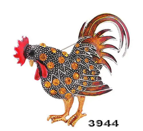 Trendy Big Rooster Brooch French Jewelry Fashion Multicolor Crystal Rhinestone Brooches Female Animal Brooches For Women