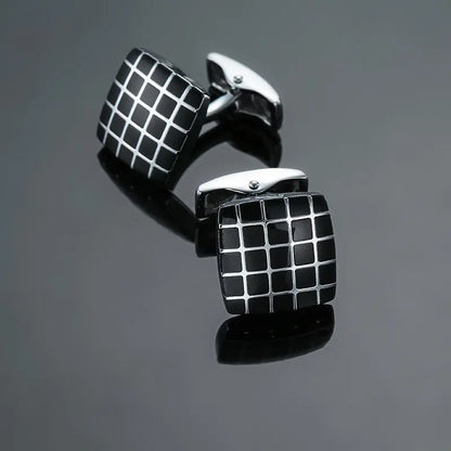 Fashion Men's Cufflinks Stainless Steel Business Cufflinks For Gentlemen steel Stamping Cuff Links Hand engraving Men Jewelry