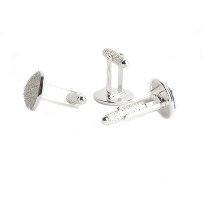 Simple Luxury Colorful Drusy Stone Cufflinks for Men Women Round Rhinestone Cuff links Novelty Shirt Sleeve Buttons Accessories