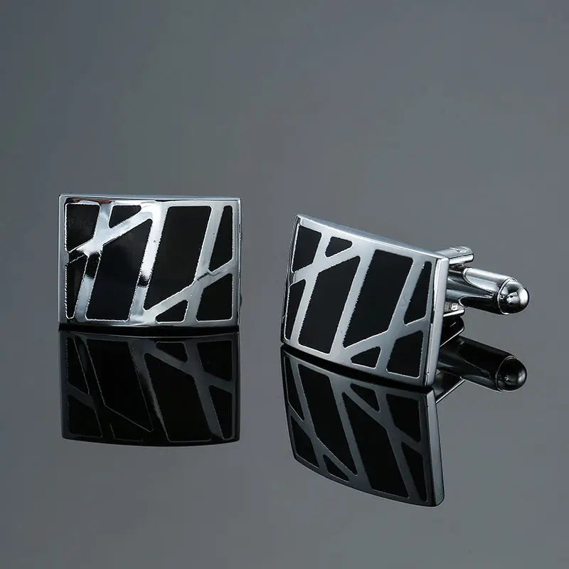 Fashion Men's Cufflinks Stainless Steel Business Cufflinks For Gentlemen steel Stamping Cuff Links Hand engraving Men Jewelry