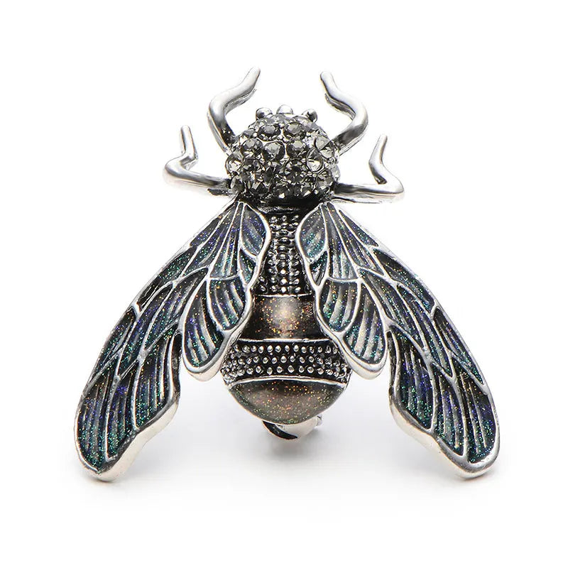 Wuli&Baby Rhinestone Alloy Gold Color Cicada Brooches For Women And Men Crystal Enamel Brooch Pins Christmas Gifts