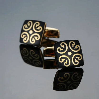 Fashion Men's Cufflinks Stainless Steel Business Cufflinks For Gentlemen steel Stamping Cuff Links Hand engraving Men Jewelry
