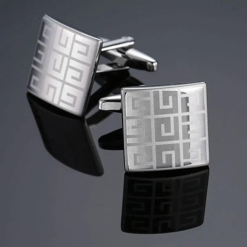 New Arrive Shirt Cufflinks Men steel Laser Engraving Cuff Links For Wedding Party Fashion Simple Men Sleeve Shirt Cufflinks