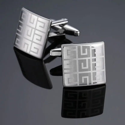 New Arrive Shirt Cufflinks Men steel Laser Engraving Cuff Links For Wedding Party Fashion Simple Men Sleeve Shirt Cufflinks