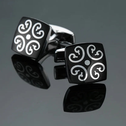 Fashion Men's Cufflinks Stainless Steel Business Cufflinks For Gentlemen steel Stamping Cuff Links Hand engraving Men Jewelry