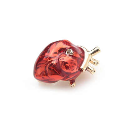 Wuli&baby Red Enamel Heart Brooches For Women And Men Hospital Clinic Professional Uniform Brooch Pins Team Gifts