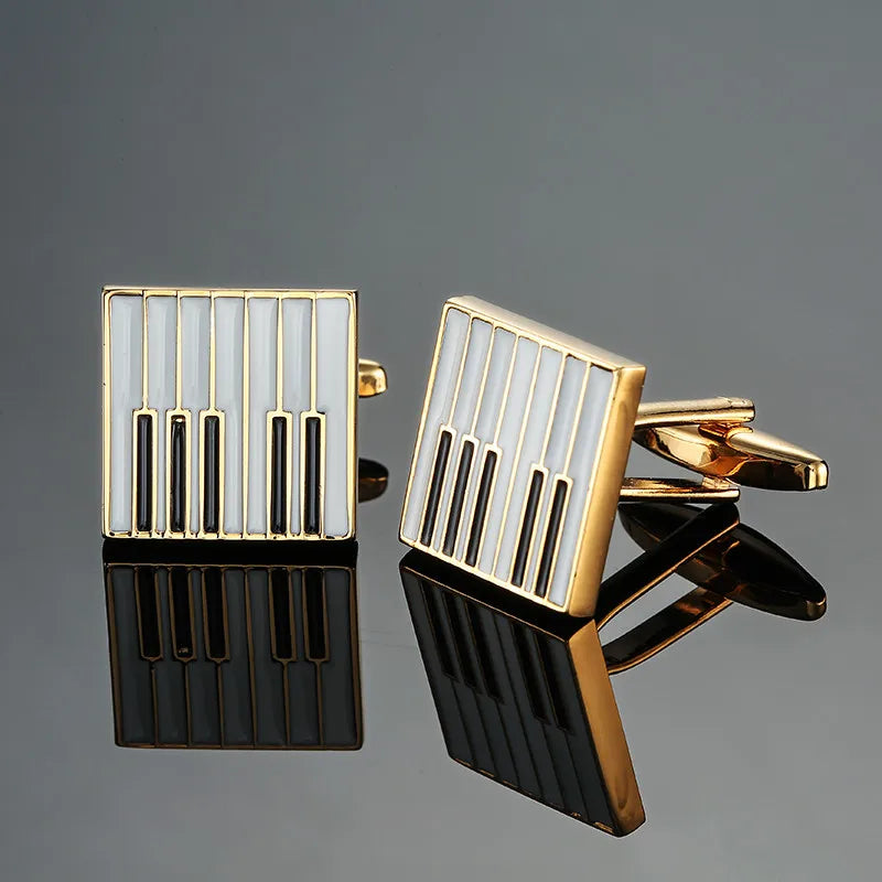 new brand high quality cuff links brass musical instruments Sax trumpet drum piano violin music symbol French shirt Cufflinks