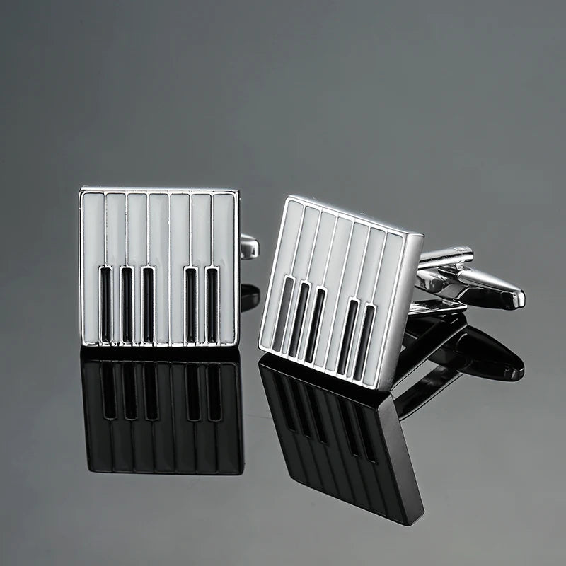 new brand high quality cuff links brass musical instruments Sax trumpet drum piano violin music symbol French shirt Cufflinks