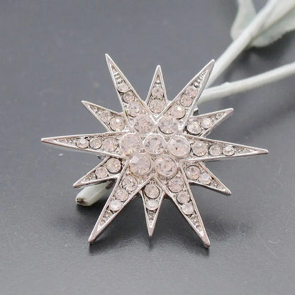 Hotsale Sparkly Shiny Fashion Clear Rhinestone Crystal Alloy STAR Brooch Wedding Jewelry Pin For Women Men, Item No.: ART104