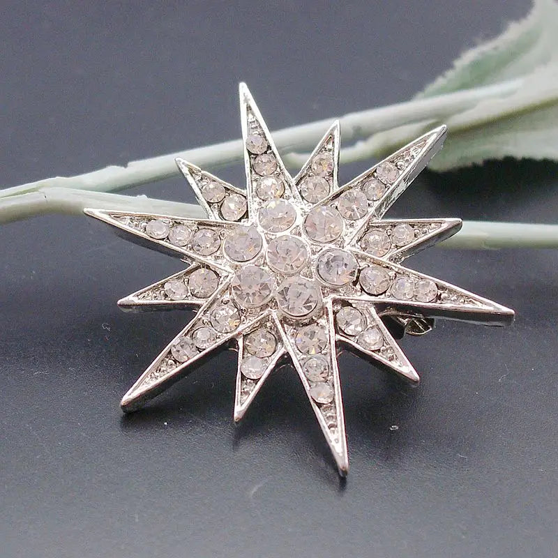 Hotsale Sparkly Shiny Fashion Clear Rhinestone Crystal Alloy STAR Brooch Wedding Jewelry Pin For Women Men, Item No.: ART104