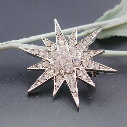 Hotsale Sparkly Shiny Fashion Clear Rhinestone Crystal Alloy STAR Brooch Wedding Jewelry Pin For Women Men, Item No.: ART104
