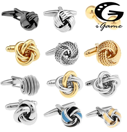 Black Cufflinks for men fashion knot design top quality copper hotsale cufflinks whoelsale&retail