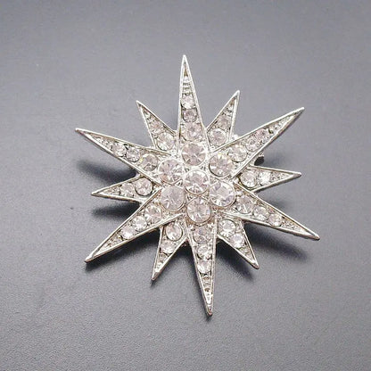 Hotsale Sparkly Shiny Fashion Clear Rhinestone Crystal Alloy STAR Brooch Wedding Jewelry Pin For Women Men, Item No.: ART104