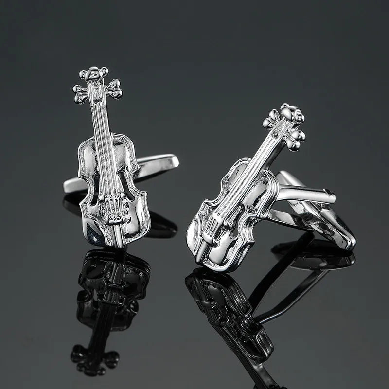new brand high quality cuff links brass musical instruments Sax trumpet drum piano violin music symbol French shirt Cufflinks