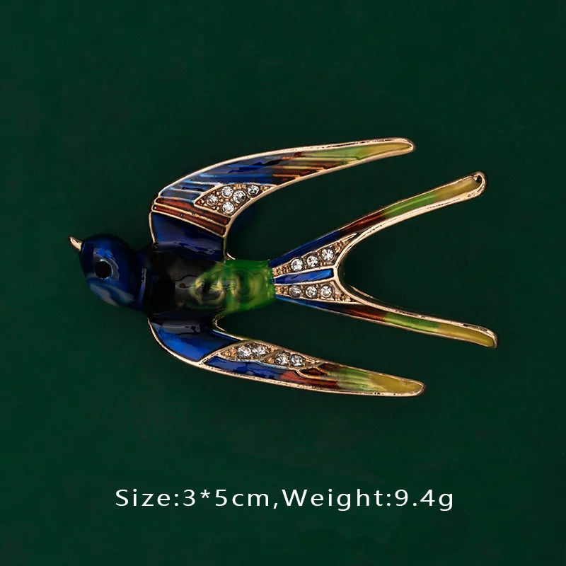 Creative Enamel Female Suit Bird Dragonfly Animal Pin Brooch Fashion Woman Girl Bag School Bag Brooches Accessories