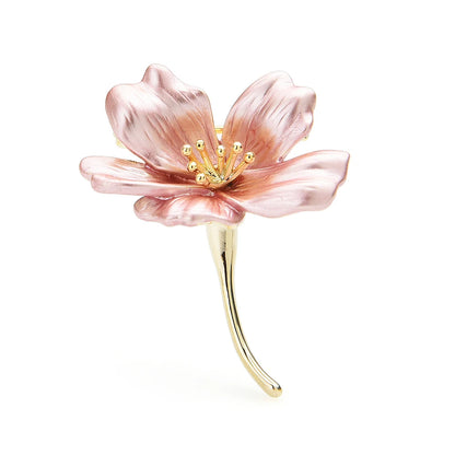 Wuli&baby Enamel Flower Brooches For Women 3-color Weddings Banquet Office Brooch Pins Gifts