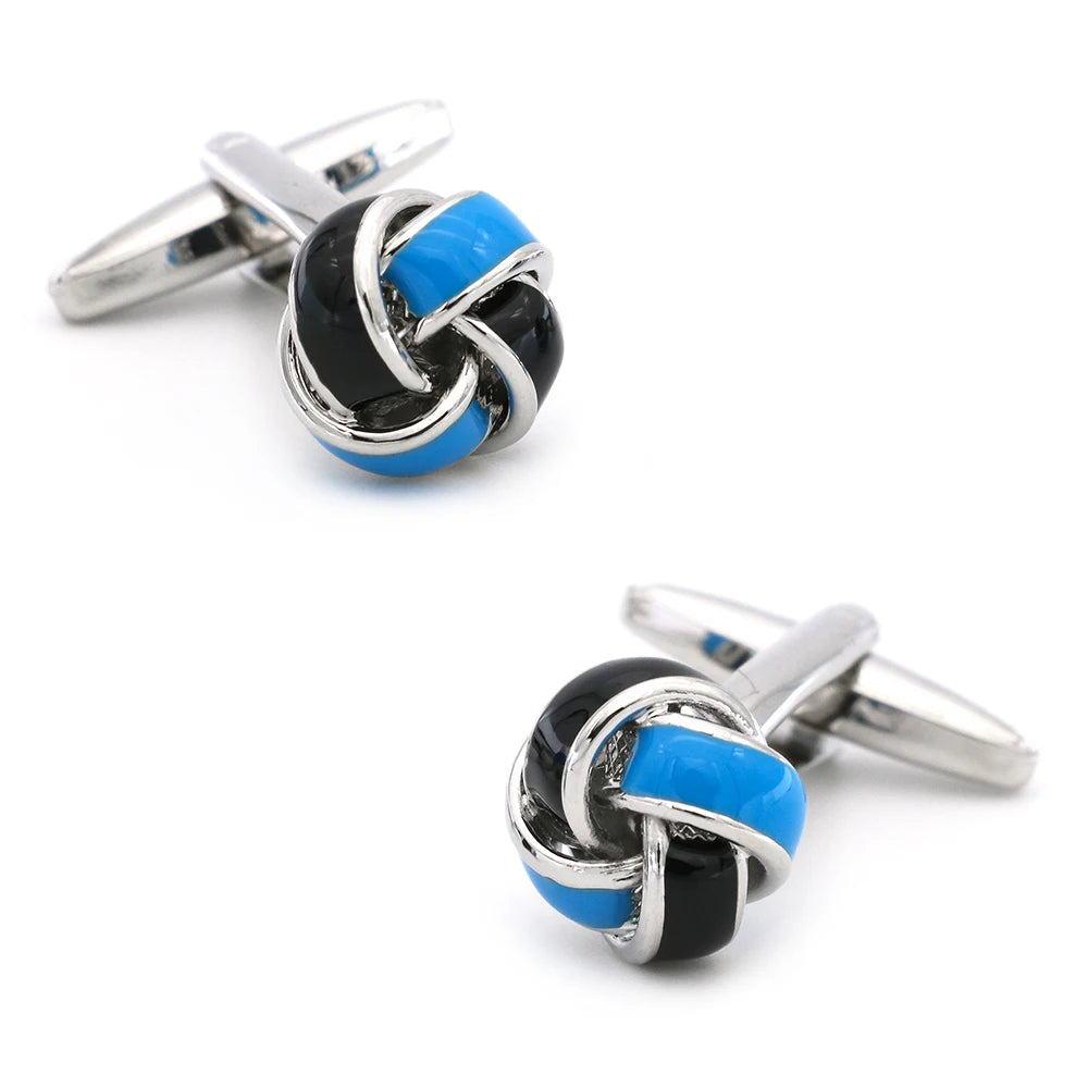 Black Cufflinks for men fashion knot design top quality copper hotsale cufflinks whoelsale&retail