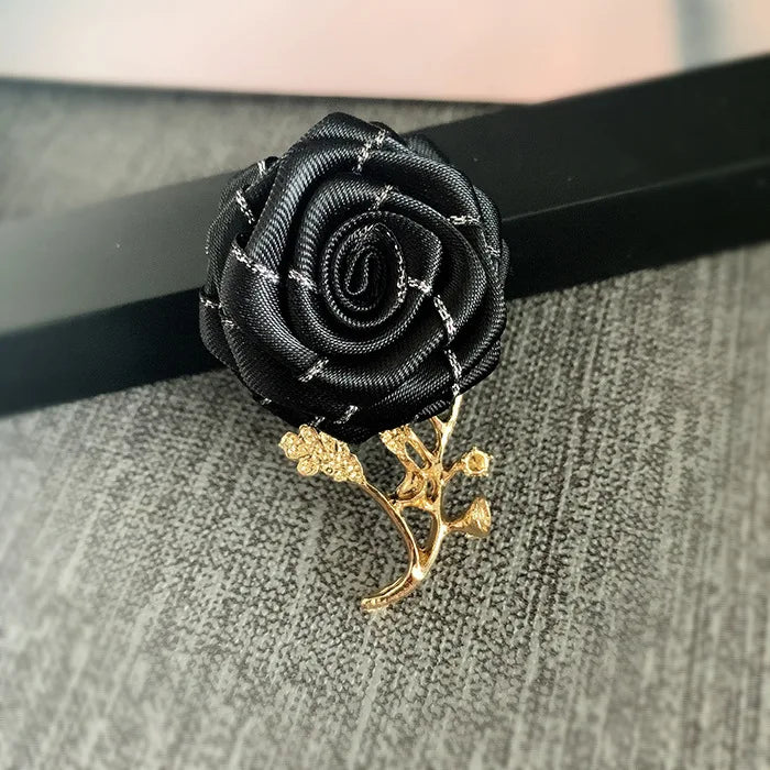 Korean Fabric Rose Flower Magnet Brooches for Men and Women Fashion Suit Shirt Corsage Party Wedding Brooch Jewelry Gifts