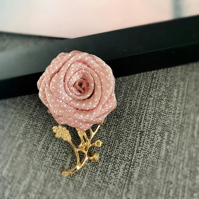 Korean Fabric Rose Flower Magnet Brooches for Men and Women Fashion Suit Shirt Corsage Party Wedding Brooch Jewelry Gifts