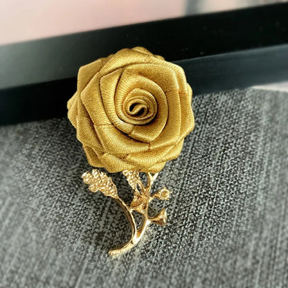 Korean Fabric Rose Flower Magnet Brooches for Men and Women Fashion Suit Shirt Corsage Party Wedding Brooch Jewelry Gifts