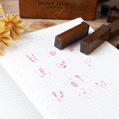 Journal Go 28pcs Alphabet Number Week Stamps Vintage Wooden Letter Stamp Set for Craft Card Making Planner Scrapbooking Journals