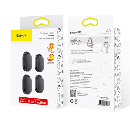 Baseus 4Pcs/Lot Car Hooks Organizer Storage Hanger for USB Cable Headphone Key Storage Car Accessory Car Adhesive Hook Hanger