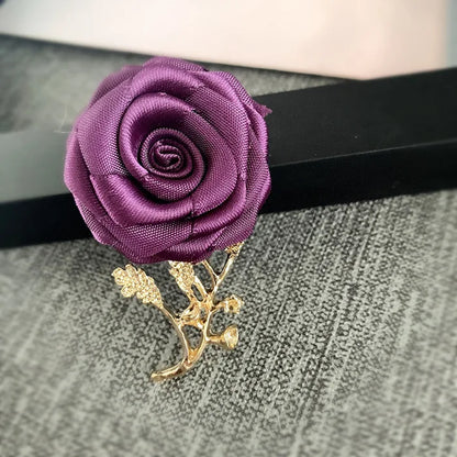 Korean Fabric Rose Flower Magnet Brooches for Men and Women Fashion Suit Shirt Corsage Party Wedding Brooch Jewelry Gifts