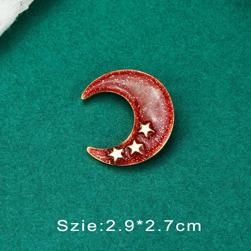 Vintage Palace Plant Flower Baroque Brooch Red Enamel Pearl Brooch Pin Woman Girl Party Accessories