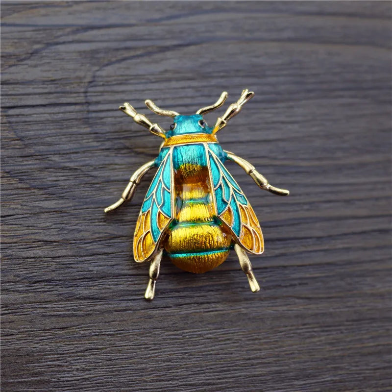Enamel Bumblebee Brooches Women Alloy Yellow Bee Insect Brooch holiday Gift Broche Banquet Pins