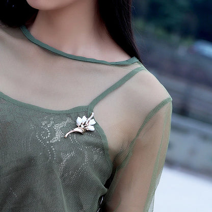 Elegant Gold Color Flower Tulip Brooch Sweet Flowers Pin Gift For Women Wedding Engagement Party Jewelry