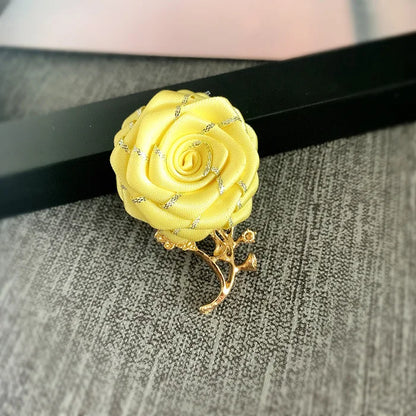 Korean Fabric Rose Flower Magnet Brooches for Men and Women Fashion Suit Shirt Corsage Party Wedding Brooch Jewelry Gifts