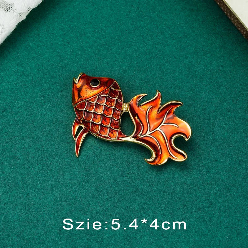 Vintage Palace Plant Flower Baroque Brooch Red Enamel Pearl Brooch Pin Woman Girl Party Accessories
