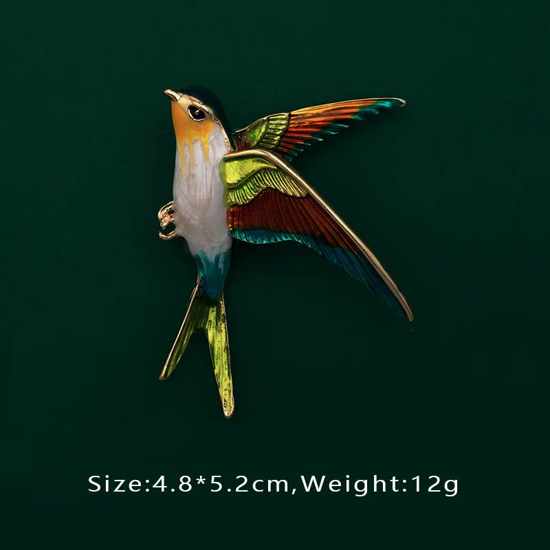 Creative Enamel Female Suit Bird Dragonfly Animal Pin Brooch Fashion Woman Girl Bag School Bag Brooches Accessories