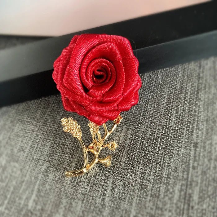 Korean Fabric Rose Flower Magnet Brooches for Men and Women Fashion Suit Shirt Corsage Party Wedding Brooch Jewelry Gifts