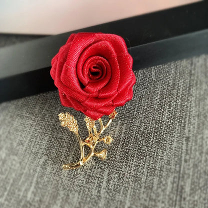 Korean Fabric Rose Flower Magnet Brooches for Men and Women Fashion Suit Shirt Corsage Party Wedding Brooch Jewelry Gifts