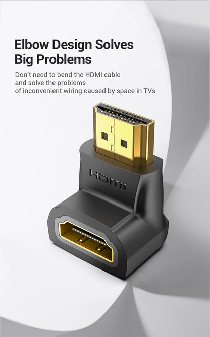 Vention HDMI Adapter 90 270 Degree Right Angle Male to Female Converter 4K HD Connector for HDTV PS4 Lptop TV Box HDMI Extender