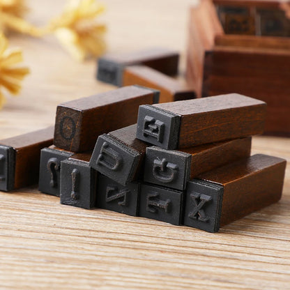 Journal Go 28pcs Alphabet Number Week Stamps Vintage Wooden Letter Stamp Set for Craft Card Making Planner Scrapbooking Journals