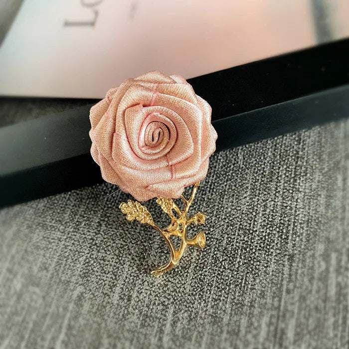 Korean Fabric Rose Flower Magnet Brooches for Men and Women Fashion Suit Shirt Corsage Party Wedding Brooch Jewelry Gifts