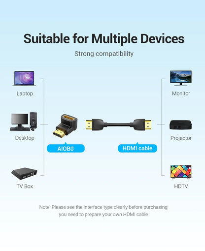 Vention HDMI Adapter 90 270 Degree Right Angle Male to Female Converter 4K HD Connector for HDTV PS4 Lptop TV Box HDMI Extender