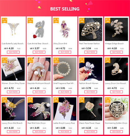 Luxury Rhinestone Cocktail Glass Brooch Creative Snowflake Brooch Jewelry Cubic Zirco Brooch Lady Bouquet Christmas Brooch