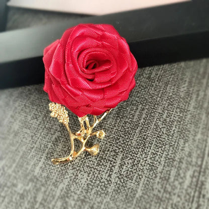 Korean Fabric Rose Flower Magnet Brooches for Men and Women Fashion Suit Shirt Corsage Party Wedding Brooch Jewelry Gifts