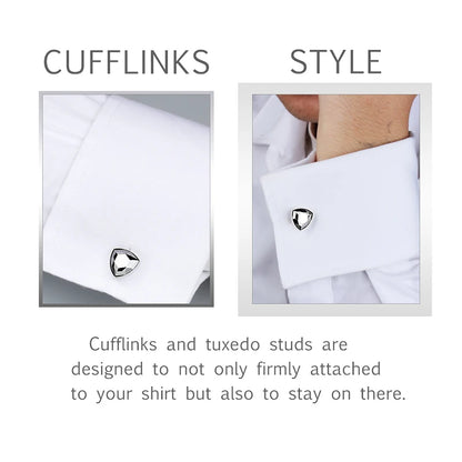 HAWSON Mens Cufflinks and Tuxedo Studs Set,luxury crystal cufflinks for Birthday Wedding Anniversary Jewelry or Accessories