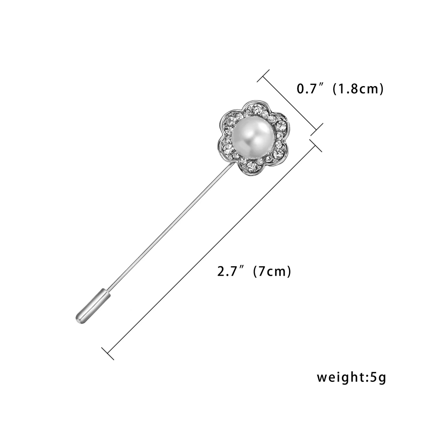 Rinhoo Trendy Korean Crystal Rhinestone Flower Long Needle Pin Brooch Women Simple Wedding Letters Butterfly Crown Badge Jewelry