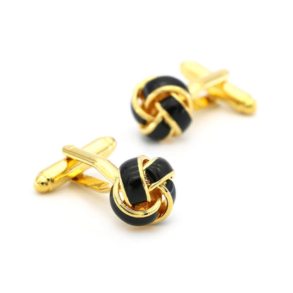 Black Cufflinks for men fashion knot design top quality copper hotsale cufflinks whoelsale&retail