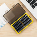 AA Battery Storage Case Holder Organizer Compact PC Battery Box for 8pcs AA or 14500 Batteries Water-Resistant and Easy to Carry
