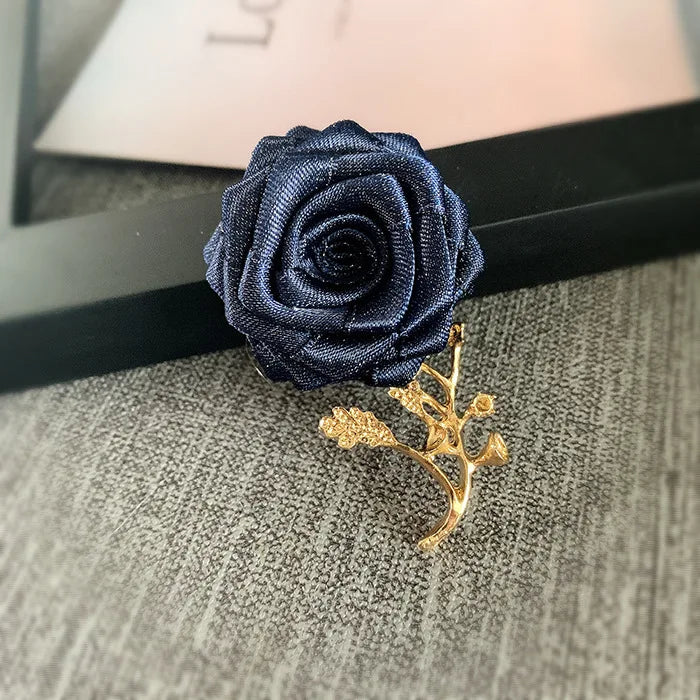 Korean Fabric Rose Flower Magnet Brooches for Men and Women Fashion Suit Shirt Corsage Party Wedding Brooch Jewelry Gifts